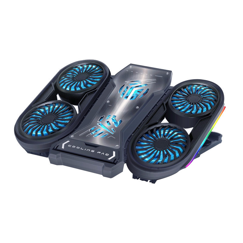 Лаптоп радиатор Q6 с 6 вентилатора, охлаждаща основа за ноутбуци, ултрабуци и плейбукове