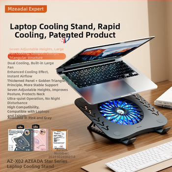 Chladiaca podložka na notebook s 1 ventilátorom, vzduchové chladenie, plastové prevedenie, 0,8 m kábel, hmotnosť 600 g