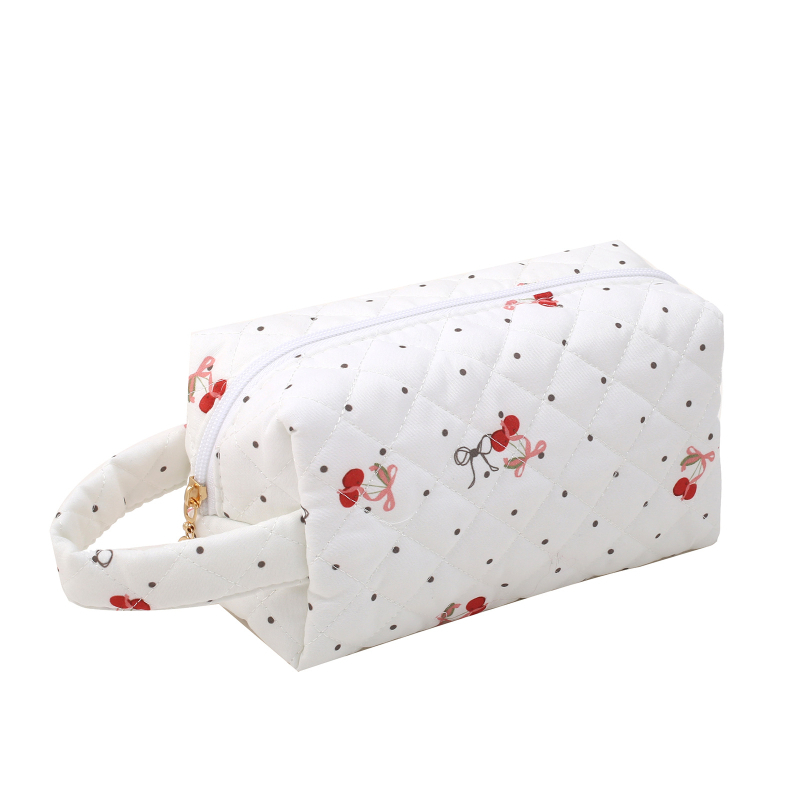 Τσάντα καλλυντικών μεγάλης χωρητικότητας με φλοράλ σχέδιο από βαμβάκι, επένδυση πολυεστέρα-βαμβάκι, φερμουάρ, αναπνεύσιμη, για οικιακή αποθήκευση προϊόντων περιποίησης δέρματος