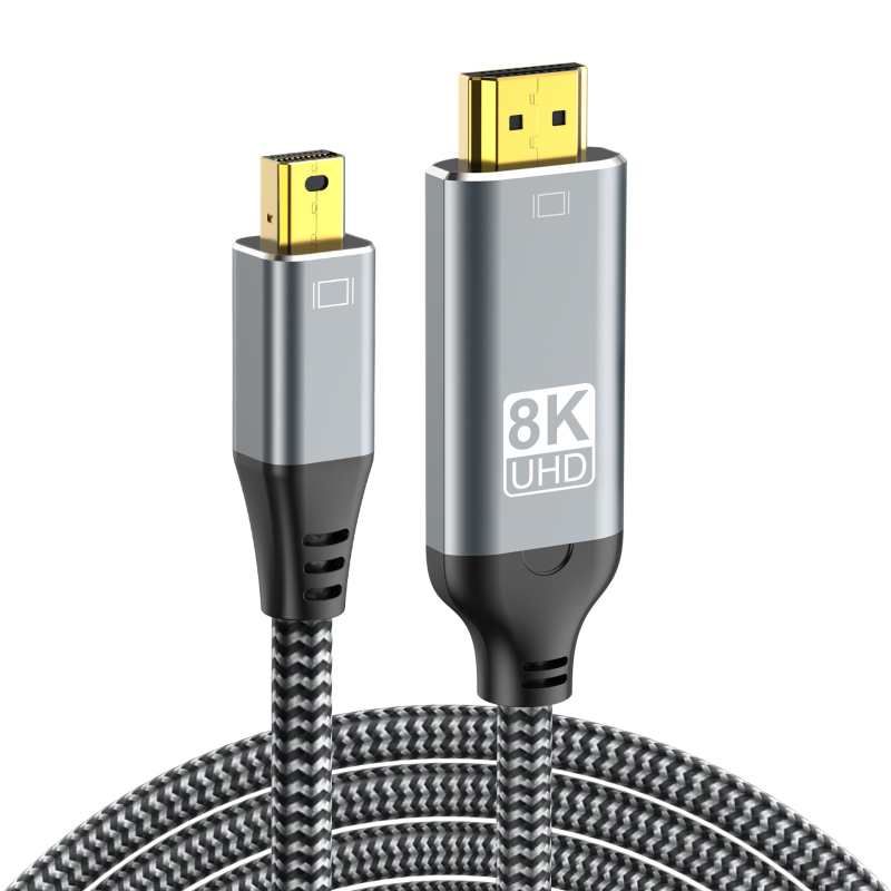 Mini DisplayPort na HDMI adapter kabel, bakreno jezgro, 32,4 Gbps, duljine 0,2–2 m, kompatibilno s računalima, monitorima, projektorima, televizorima, laptopima i Microsoft Surface