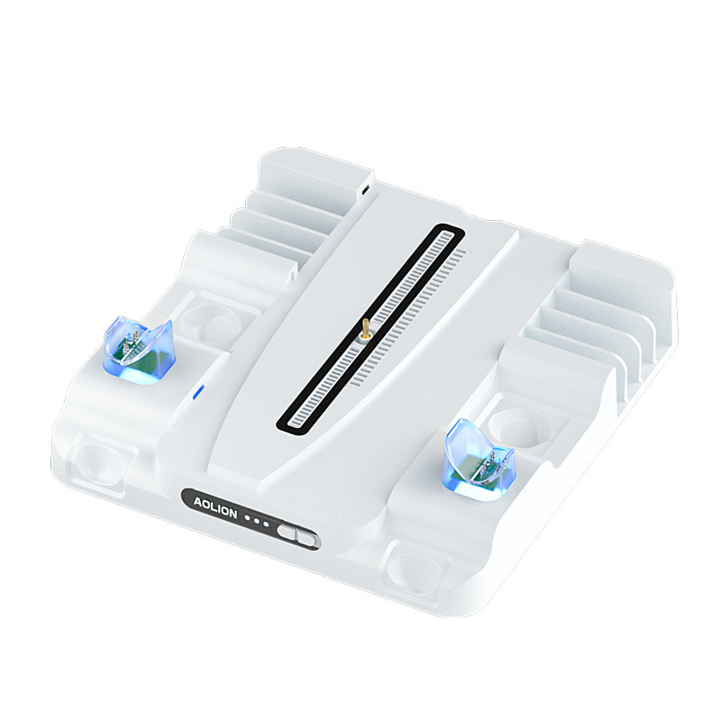 Βάση ψύξης PS5 Pro με ράφι δίσκων και αποθήκευση, φόρτιση χειριστηρίων μέσω Type-C, συμβατή με PS5/PS5 Slim