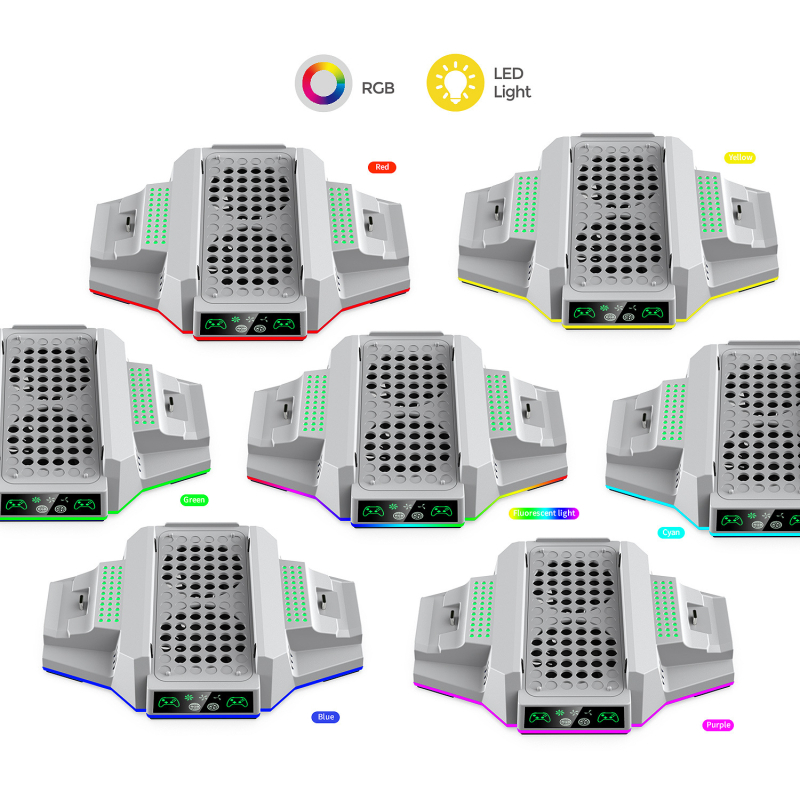 Βάση ψύξης Xbox Series S με RGB φωτισμό, βάση φόρτισης χειριστή με μπαταρία, USB διεπαφή, ABS περίβλημα