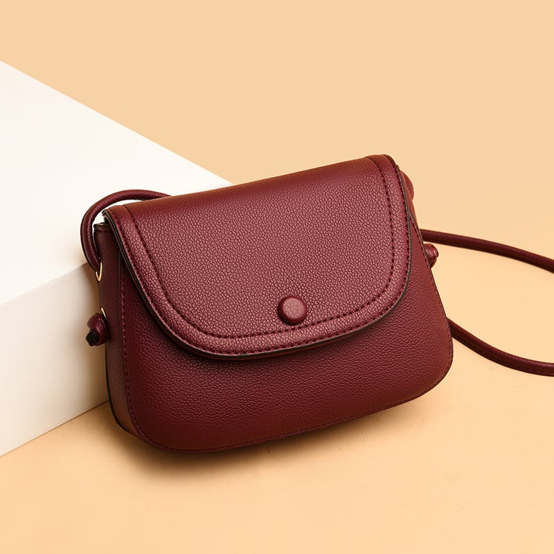 Ženska mini ovalna crossbody torbica, ulični stil, PU materijal, zatvaranje kapicom, unutarnji džepovi s zipom i džep za telefon