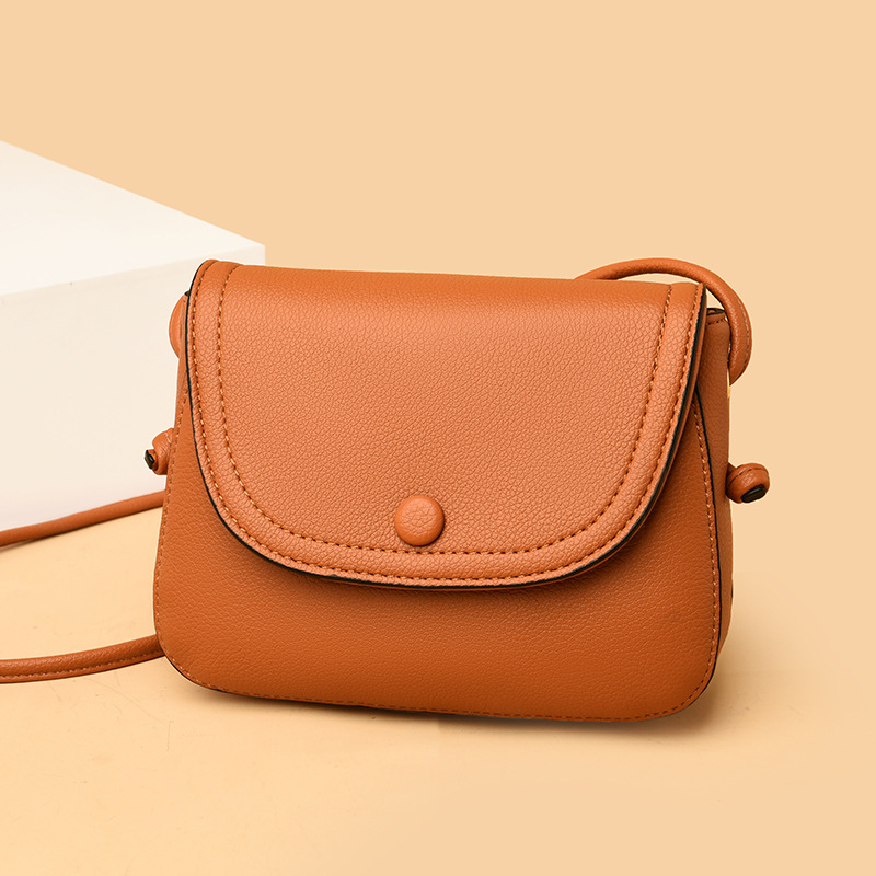 Ženska mini ovalna crossbody torbica, ulični stil, PU materijal, zatvaranje kapicom, unutarnji džepovi s zipom i džep za telefon