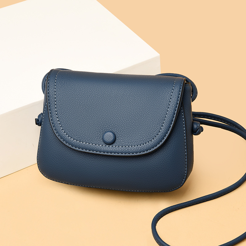 Ženska mini ovalna crossbody torbica, ulični stil, PU materijal, zatvaranje kapicom, unutarnji džepovi s zipom i džep za telefon
