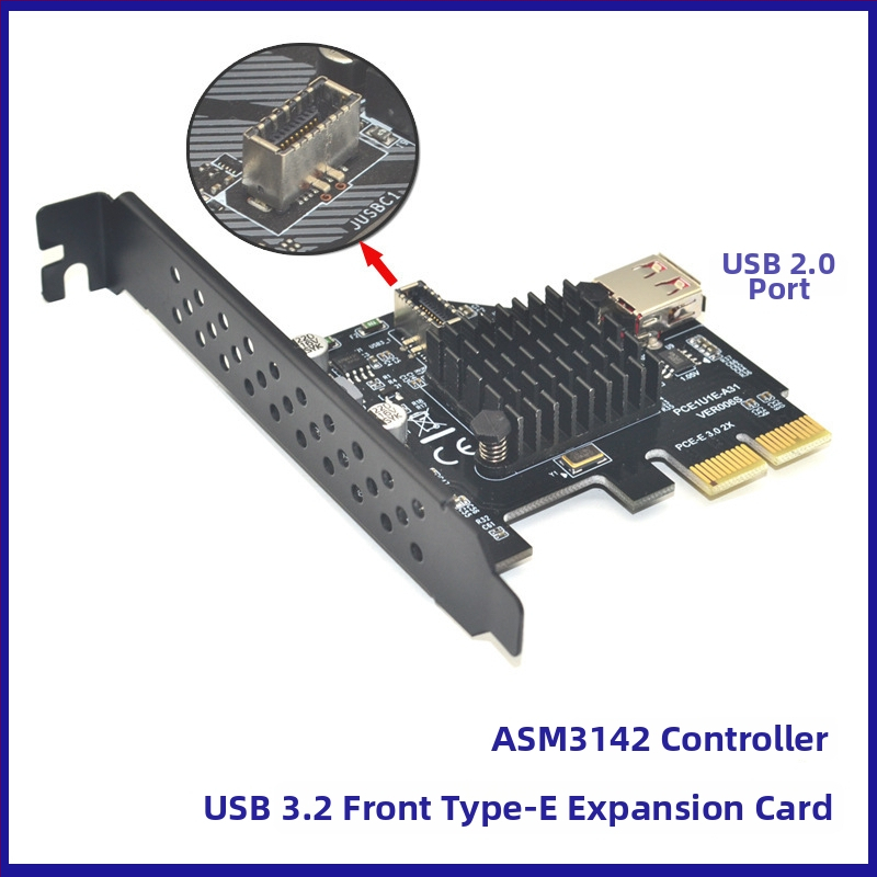 Adapterová karta s čipom ASMedia ASM3142, model PCE1U1E-A31, prenosová rýchlosť 1000 MB/s, rozhranie: iné