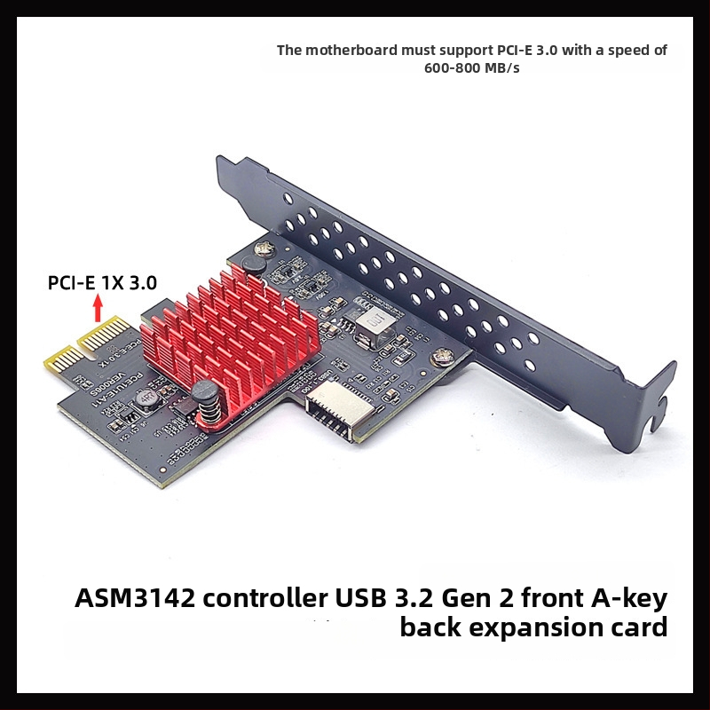 Adapterová karta s čipom ASMedia ASM3142, model PCE1U1E-A31, prenosová rýchlosť 1000 MB/s, rozhranie: iné