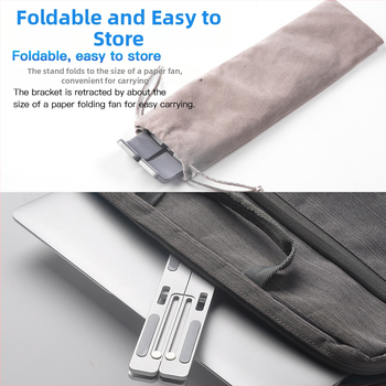Nuoxi N3 stojan na notebook, hliníková zliatina, výškovo nastaviteľný, skladací; kompatibilný s notebookmi, ultrabookmi a hernými notebookmi
