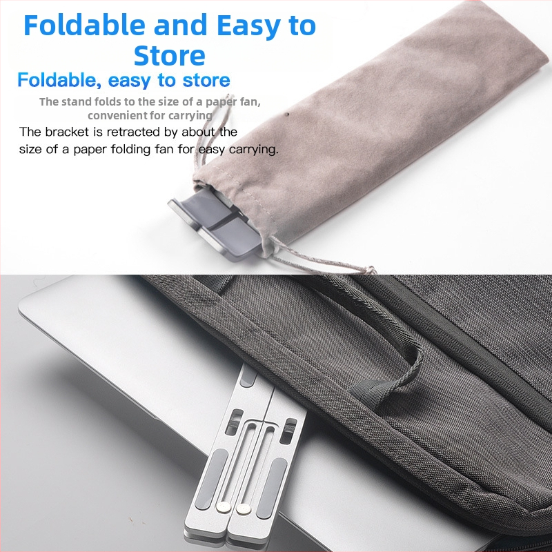 Nuoxi N3 stojan na notebook, hliníková zliatina, výškovo nastaviteľný, skladací; kompatibilný s notebookmi, ultrabookmi a hernými notebookmi