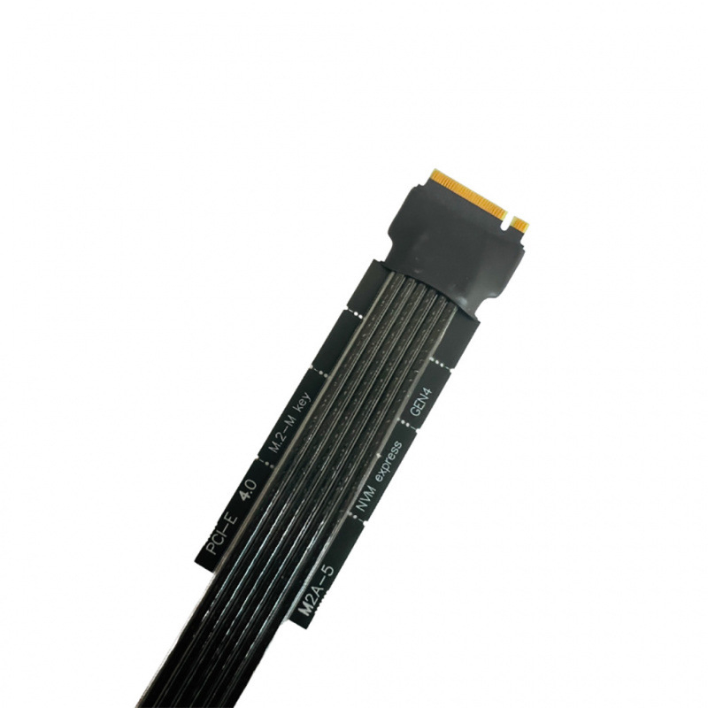 Adapter kabel M.2 NVMe Gen4 na PCIe 4.0 x4, srebrno preplæ/ženi jezgra vodiča, jednostrani konektor