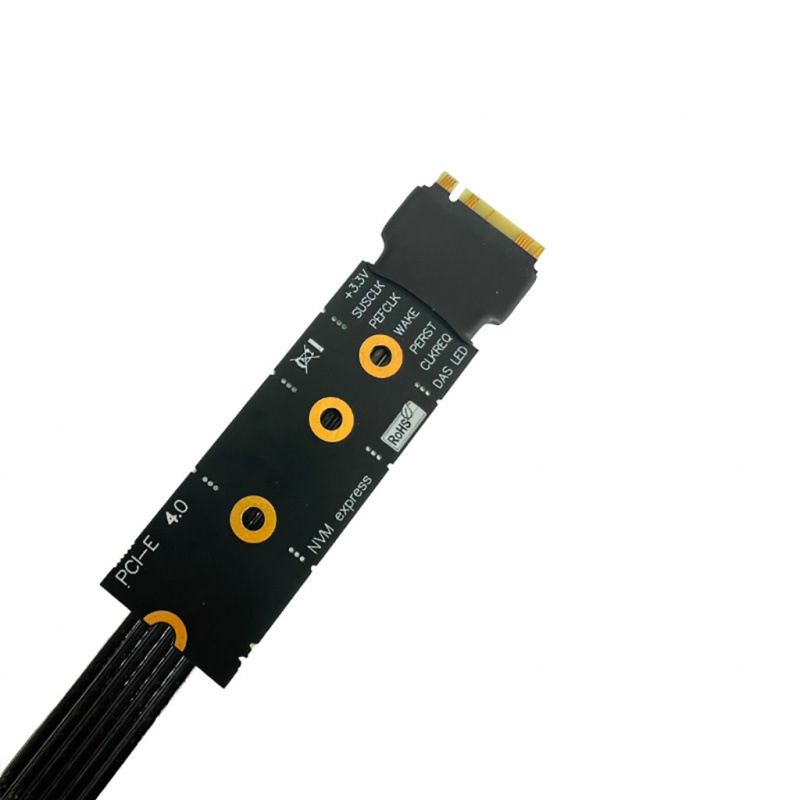 Adapter kabel M.2 NVMe Gen4 na PCIe 4.0 x4, srebrno preplæ/ženi jezgra vodiča, jednostrani konektor
