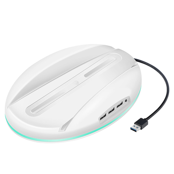 PS5 uspravna držač i rashladna baza – 2-u-1 nosač s RGB osvjetljenjem, USB povezivanje, ABS materijal, kompatibilan s PS5 Digital Edition i verzijom s optičkim pogonom