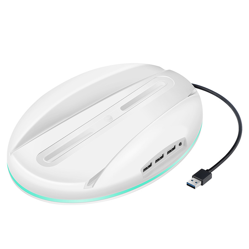 PS5 uspravna držač i rashladna baza – 2-u-1 nosač s RGB osvjetljenjem, USB povezivanje, ABS materijal, kompatibilan s PS5 Digital Edition i verzijom s optičkim pogonom