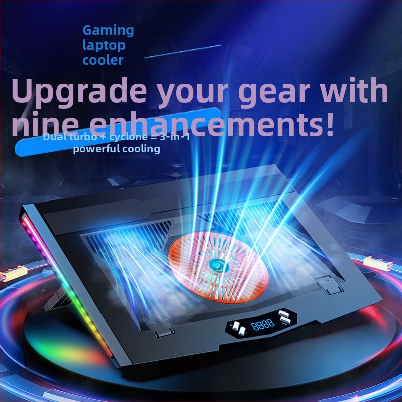 Ice Magic 9 лаптоп охладител радиатор, въздушно охлаждане, 5 вентилатора, метална мрежа + пластмаса