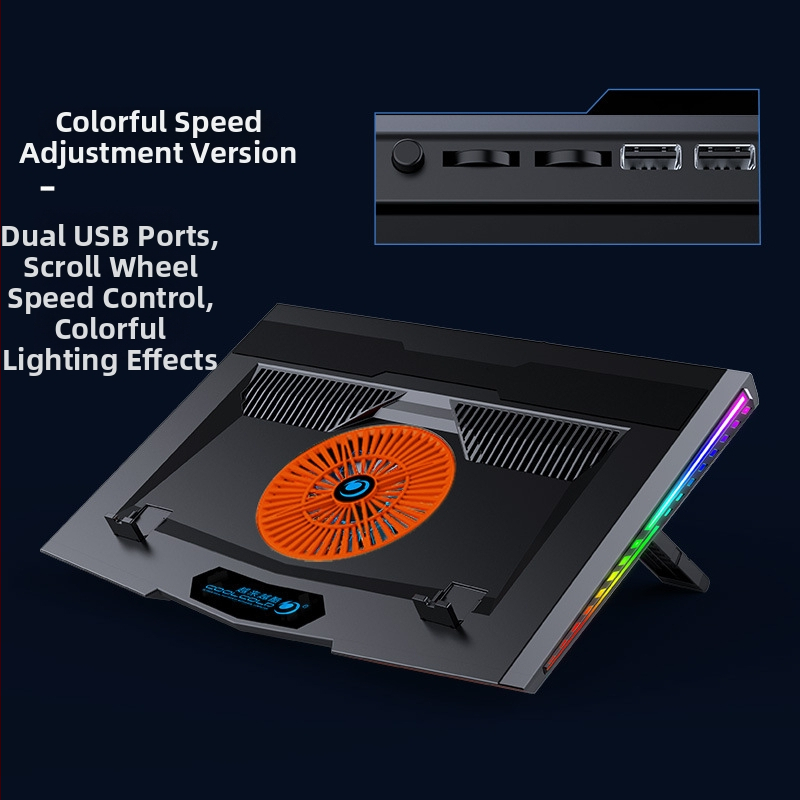 Ice Magic 9 лаптоп охладител радиатор, въздушно охлаждане, 5 вентилатора, метална мрежа + пластмаса