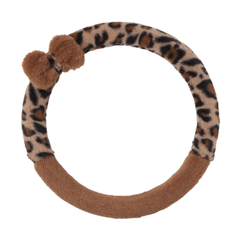 Navlaka za volan s leopardim uzorkom, pliš, toplo zimi, univerzalna kompatibilnost, promjer 38 cm, originalni stil (Materijal: pliš; Promjer: 38 cm; Univerzalna kompatibilnost; Originalni stil)