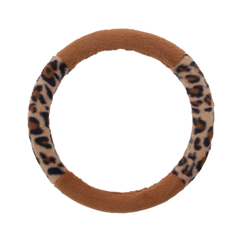 Navlaka za volan s leopardim uzorkom, pliš, toplo zimi, univerzalna kompatibilnost, promjer 38 cm, originalni stil (Materijal: pliš; Promjer: 38 cm; Univerzalna kompatibilnost; Originalni stil)