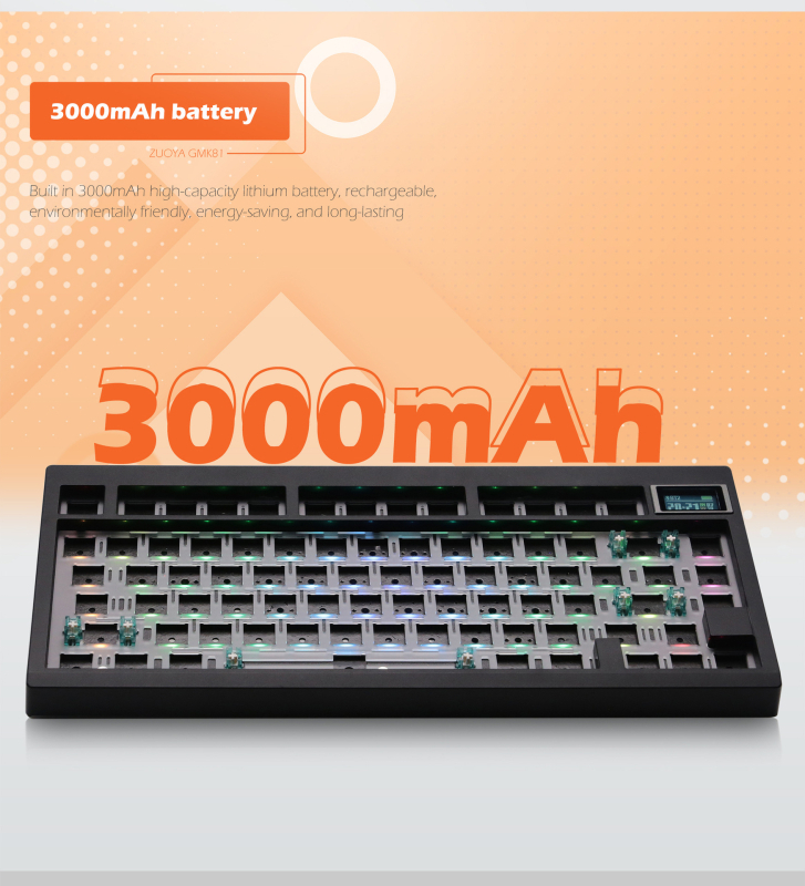 Zuoya GMK81 DIY mehanički skup tipkovnice, hot-swappable, RGB pozadinsko osvjetljenje, Bluetooth, do 87 tipki