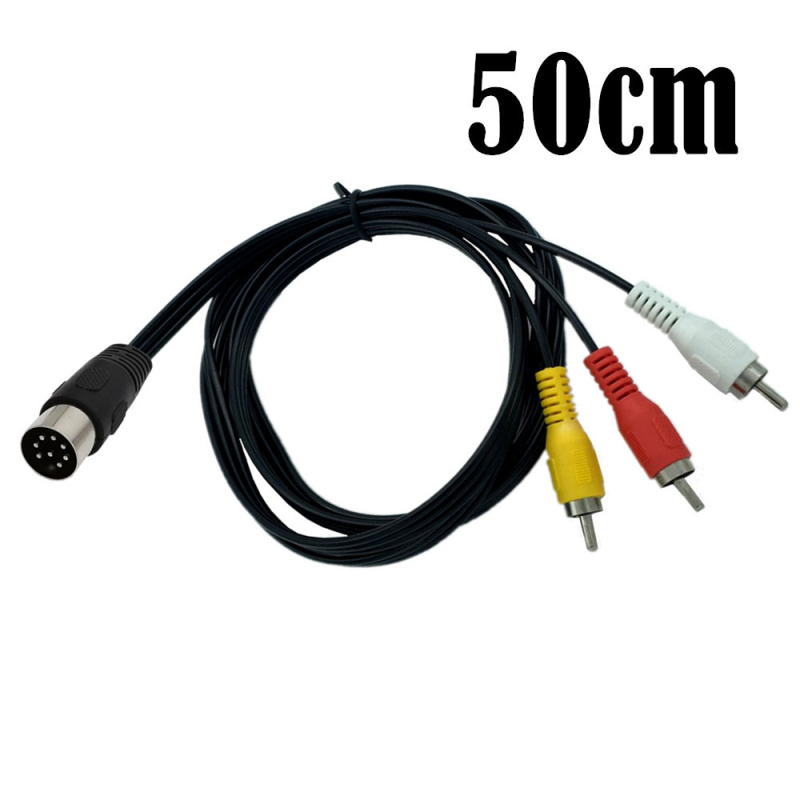 DIN-8 пинов мъжки към 3× RCA мъжки адаптер кабел за аудио оборудване