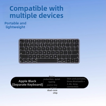 Безжична клавиатура Bluetooth с двойен режим за таблети и лаптопи, тиха, компактна, силиконова, ергономична, 98+ клавиши
