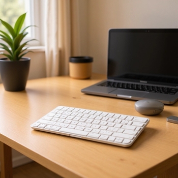 Безжична клавиатура Bluetooth с двойен режим за таблети и лаптопи, тиха, компактна, силиконова, ергономична, 98+ клавиши