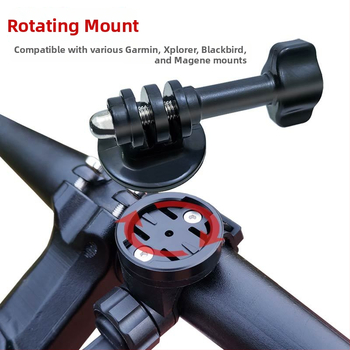 Velosipēdu datoru turētāja adapteris akcijas kamerām – bāze GoPro, Garmin, Insta360 (plastmasa, OEM)