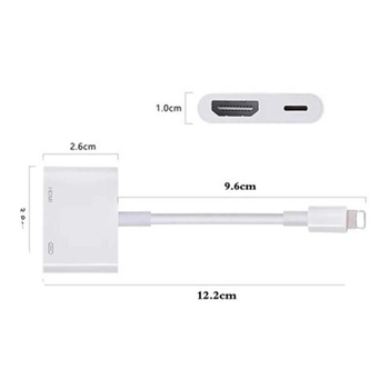 Adaptor Lightning la HDMI pentru iPhone | Interfață HDMI, conductor din cupru, lungime 16 cm, greutate 30 g
