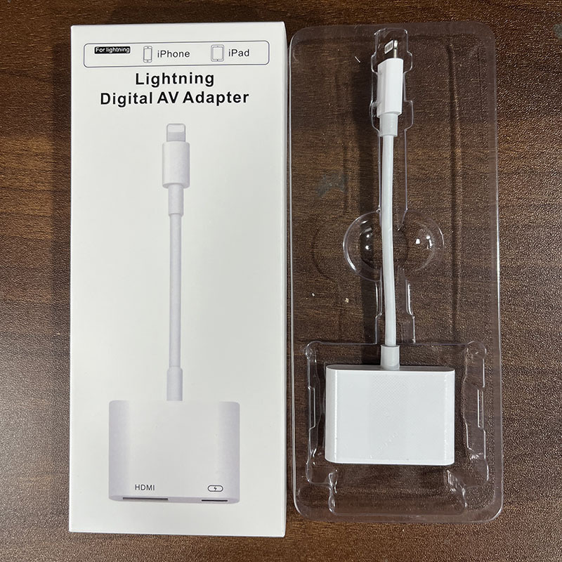 Adaptor Lightning la HDMI pentru iPhone | Interfață HDMI, conductor din cupru, lungime 16 cm, greutate 30 g