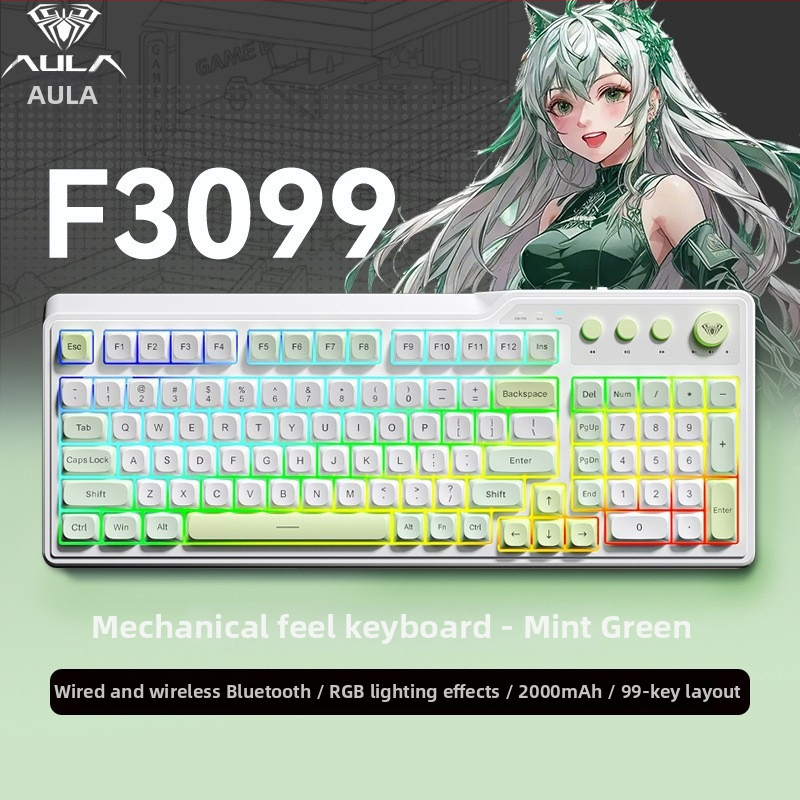 Wolf Spider F3099 prijenosna tipkovnica s numeričkim blokom, bežična, RGB pozadinsko osvjetljenje, ABS plast