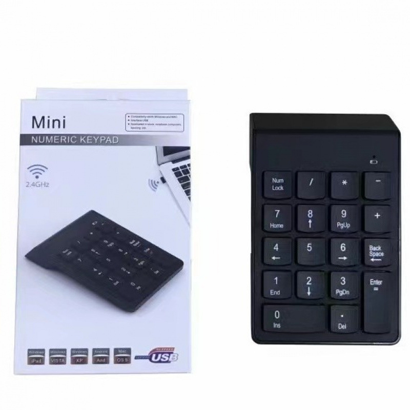 Bežična numerička tipkovnica za laptop s podlogom za dlan, 18/19 tipki, 140x85x8 mm