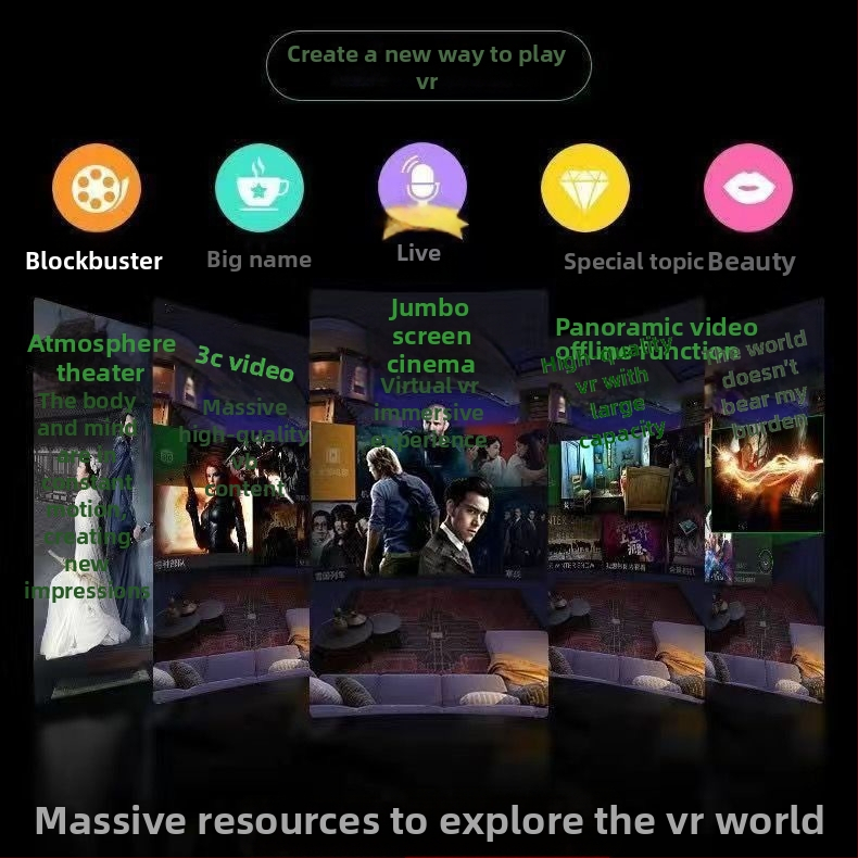 Ling Xunda VR headset otrā paaudze viedtālruņiem, 3D kino, spēļu kontrolleris