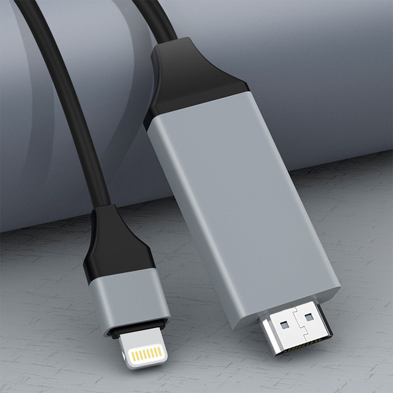 Adaptor Lightning la HDMI, alimentare zero, cablu oglindire ecran pentru iPhone, cupru, 30 g