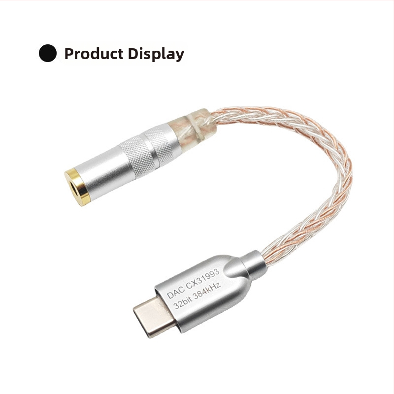 Type-C na 3,5 mm DAC adapter za slušalice LC-0001, CX31993 DAC čip, bakreni vodovi s premazom srebra