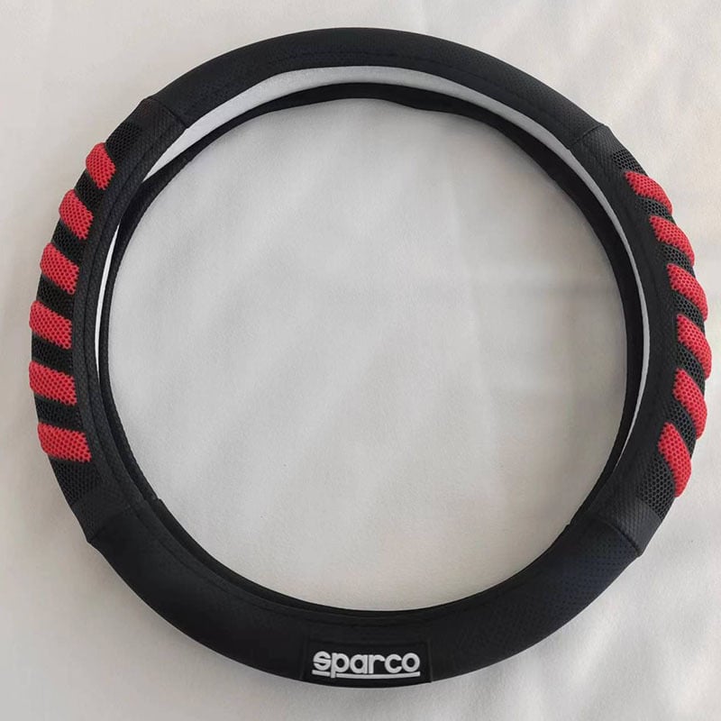 Bőrből készült kormánykerékborítás hímzéssel, négy évszakos univerzális illeszkedés, gépi varrással készítve, egyszerű felhelyezés