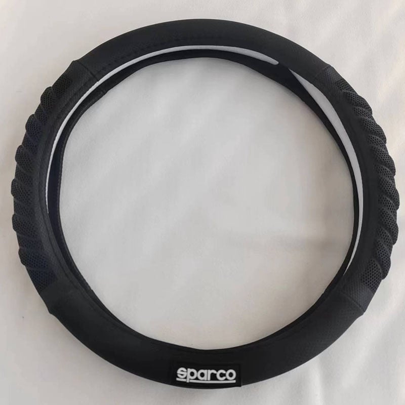 Bőrből készült kormánykerékborítás hímzéssel, négy évszakos univerzális illeszkedés, gépi varrással készítve, egyszerű felhelyezés