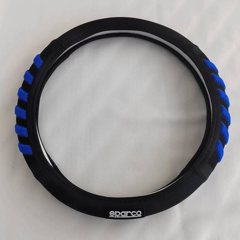 Bőrből készült kormánykerékborítás hímzéssel, négy évszakos univerzális illeszkedés, gépi varrással készítve, egyszerű felhelyezés