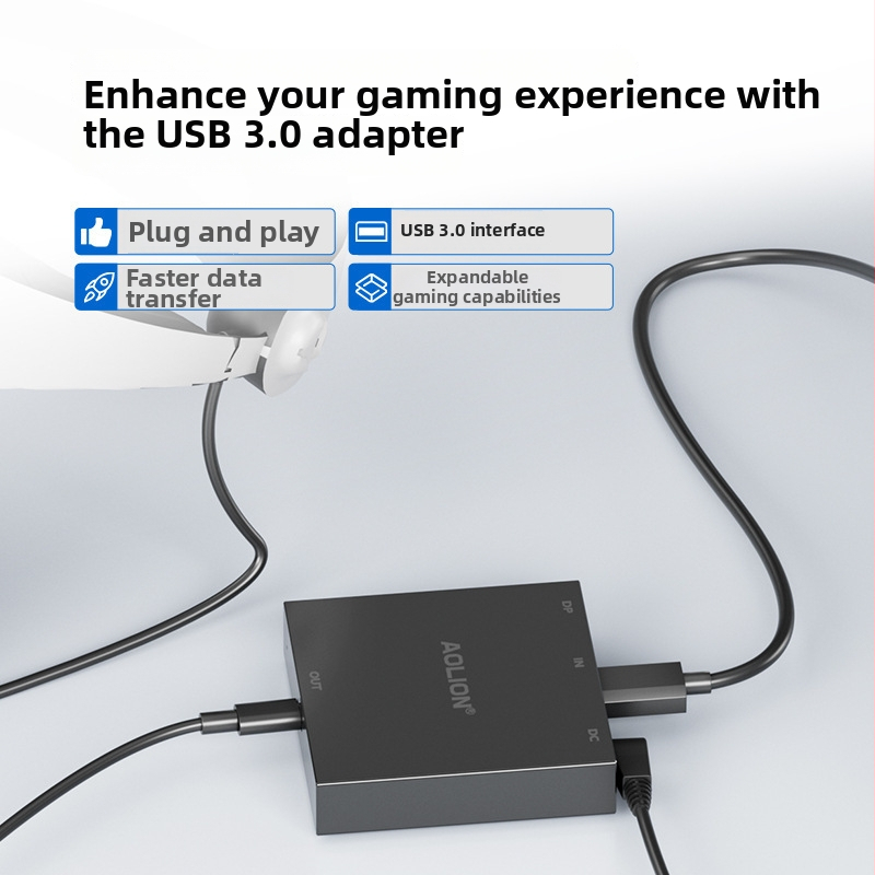 PS VR2 PC adaptér set pre PC konvertor, HDMI/DP rozhranie, USB-C pripojenie, Obsahuje DP video kábel, USB kábel a 5V napájací zdroj