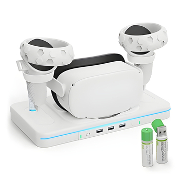 Βάση Φόρτισης Oculus Quest 2/3 με RGB φωτισμό και αποθήκευση χειριστηρίων (USB, ABS, Μοντέλο JYS-OC006)