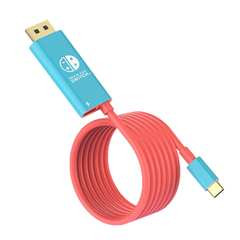 Switch 2-kompatibilis kijelzőprojekciós kábel, Type-C–HDMI, TV/monitorhoz, ABS + alumínium-cuprium ötvözet, nikkelezett