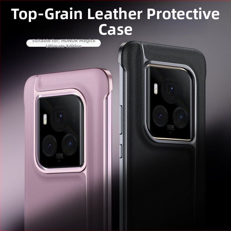 Carcasă pentru telefon pentru Honor Magic6 Zhizhen — piele naturală, ultra-subțire, fără ramă, protecție anti-cădere, disipare căldură, anti-amprentă