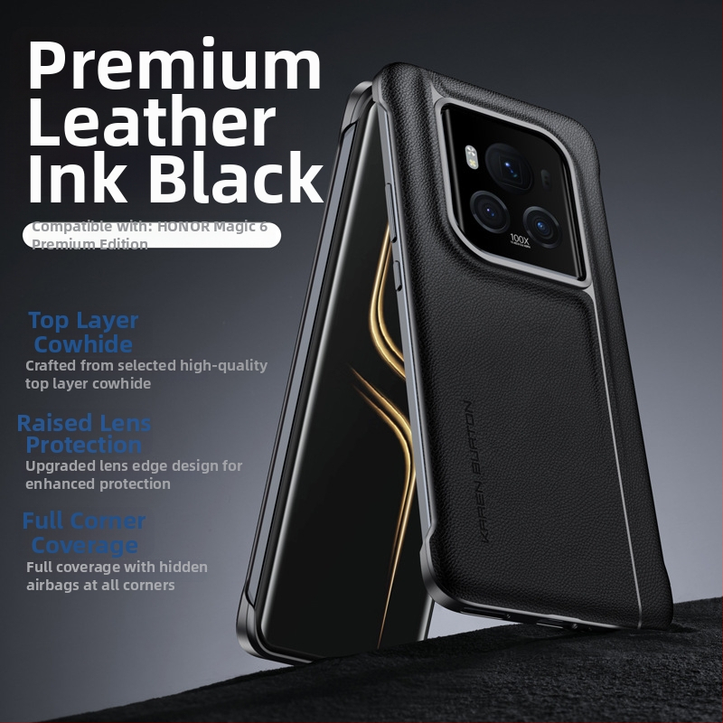 Carcasă pentru telefon pentru Honor Magic6 Zhizhen — piele naturală, ultra-subțire, fără ramă, protecție anti-cădere, disipare căldură, anti-amprentă