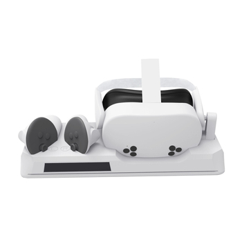 Punjačka baza za Meta Quest 3S VR kacigu i kontrolore s RGB rasvjetom; USB-C priključak, ABS materijal, kompatibilno s Quest 3S, težina 593 g