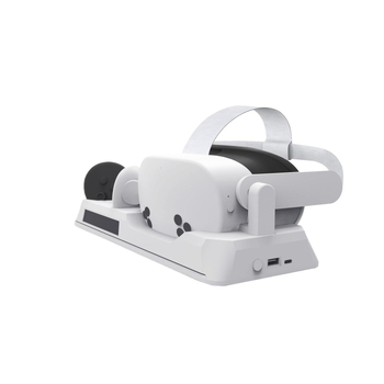 Punjačka baza za Meta Quest 3S VR kacigu i kontrolore s RGB rasvjetom; USB-C priključak, ABS materijal, kompatibilno s Quest 3S, težina 593 g