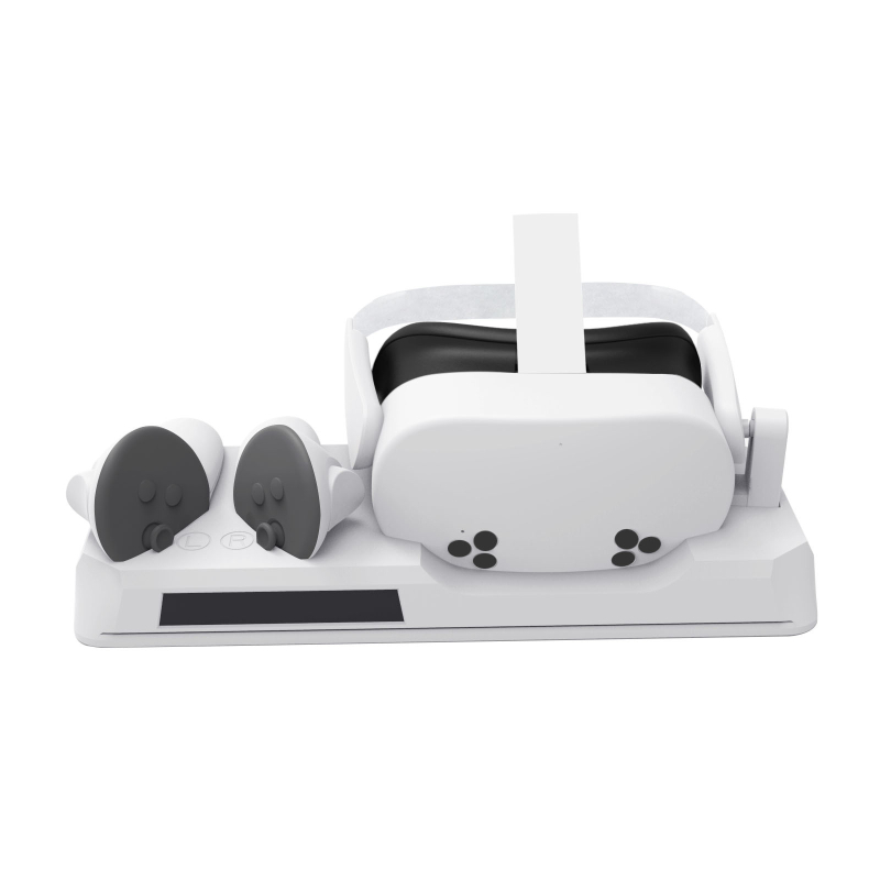 Punjačka baza za Meta Quest 3S VR kacigu i kontrolore s RGB rasvjetom; USB-C priključak, ABS materijal, kompatibilno s Quest 3S, težina 593 g