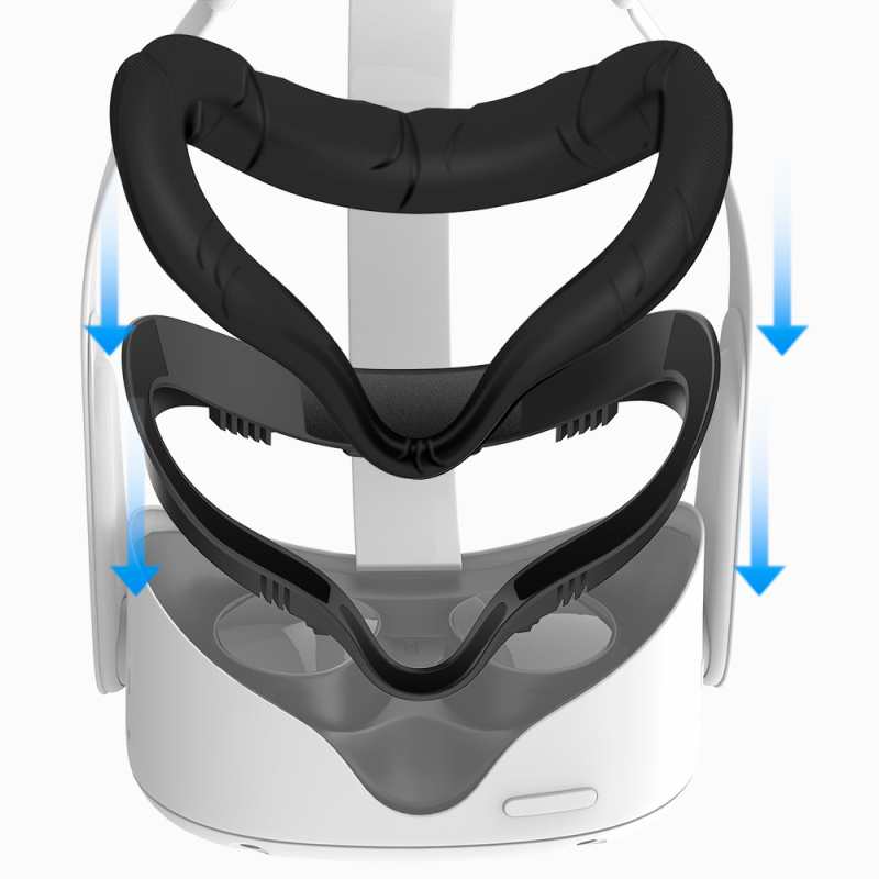 Μάσκα ματιών Oculus Quest 2, διαπνέουσα και ανθεκτική στον ιδρώτα, αντικαθιστούμενο δερμάτινο προστατευτικό κάλυμμα με μαλακό προστατευτικό, περιλαμβάνει αντικαταστάσιμο πλαίσιο και μάσκα Lycra