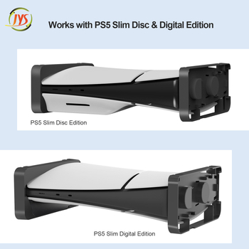 JYS PS5 Slim stolný horizontálny stojan s uložením konzoly, háčikom na slúchadlá a VR úložiskom — Model JYS-P5178, Typ-C rozhranie