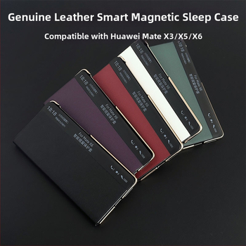 Huawei MateX6 aizsargkalvs ar pilnu kameru aizsardzību, īsta āda, elektrogalvanizēts apdare, izturīgs pret triecieniem un kritieniem, siltuma vadība