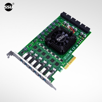USB 3.0 adapter kartica, 6 kanala, 12 portova, za industrijsku kameru, PCIe na 19-pinski konektor