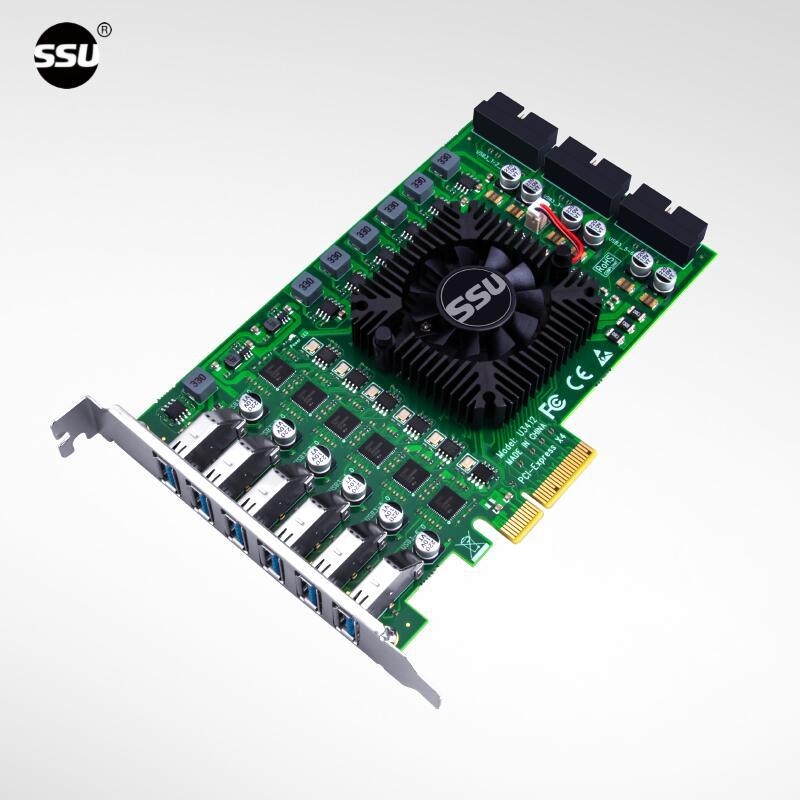 USB 3.0 adapter kartica, 6 kanala, 12 portova, za industrijsku kameru, PCIe na 19-pinski konektor