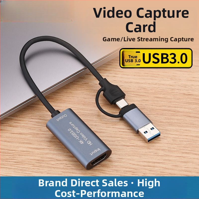 HDMI na Type-C karta na zachytávanie videa, USB 3.0, 4K, pre PC, mobilný telefón a tablet